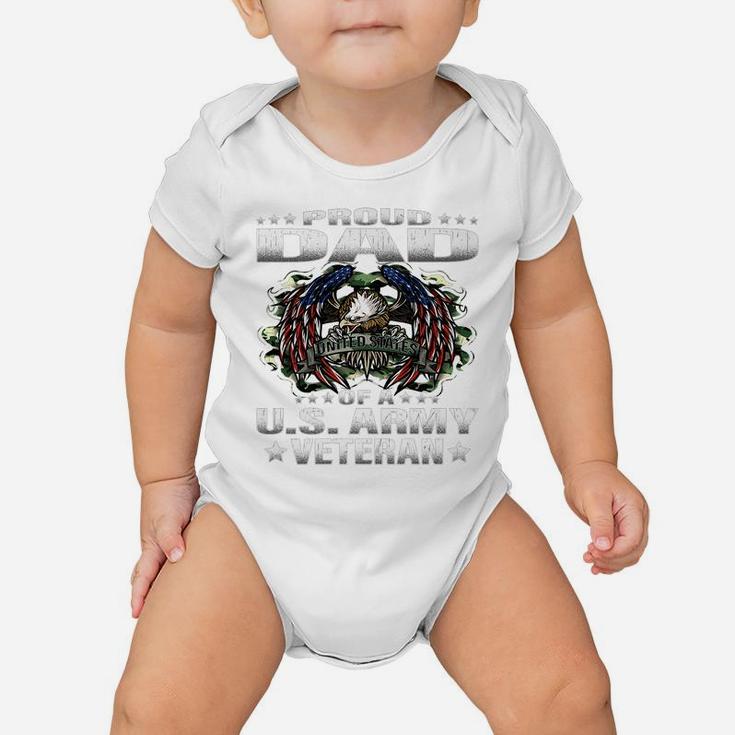 Mens Proud Dad Of A Us Army Veteran Military Vet's Father Baby Onesie