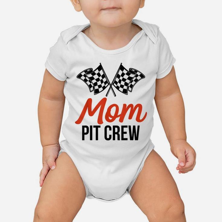 Mom Pit Crew | Funny Hosting Car Race Birthday Party Baby Onesie
