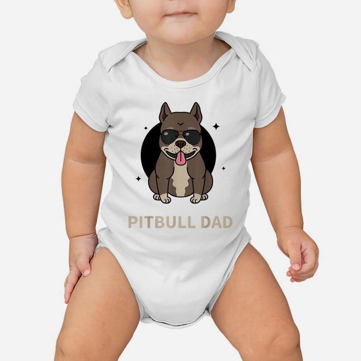 Pitbull Dad Papa Father Daddy Dog Puppy Funny Gift Black Baby Onesie