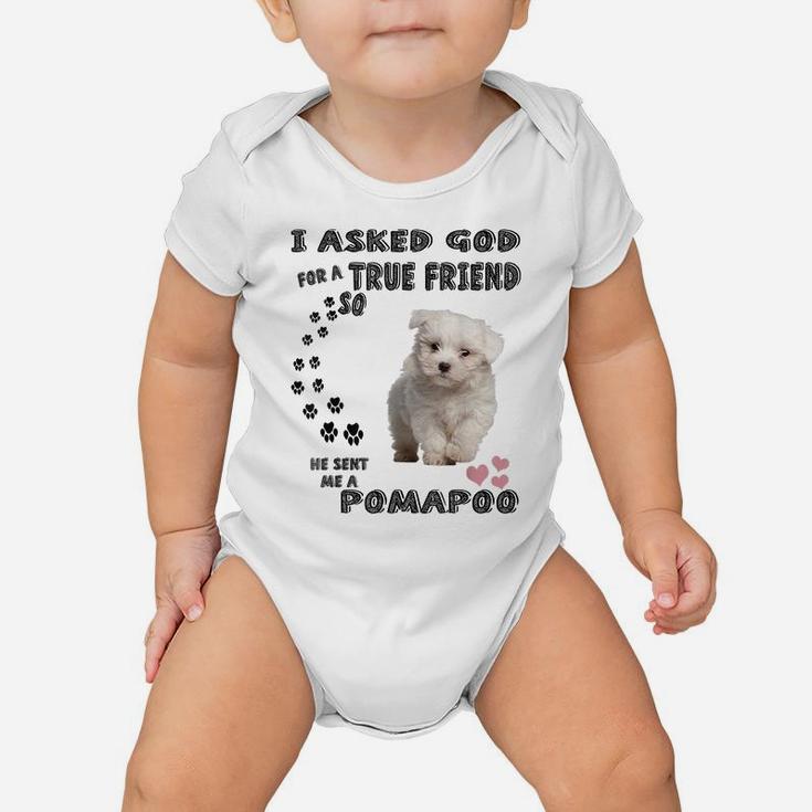 Pooranian Dog Mom, Pompoo Dad Pomeroodle Print, Cute Pomapoo Baby Onesie