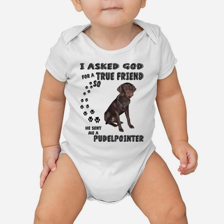 Pudelpointer Saying Mom Dad Costume, Pointing Hunting Dog Baby Onesie