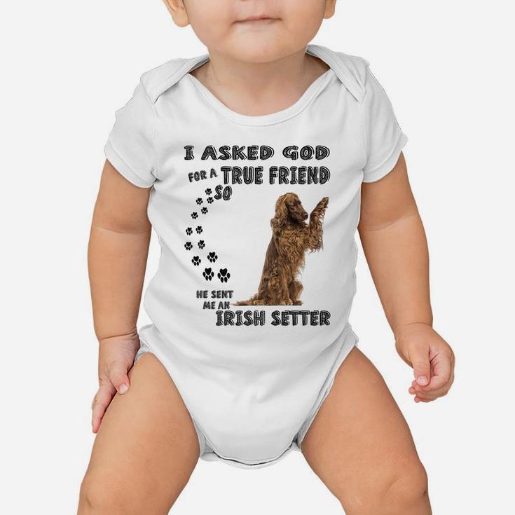 Red Spaniel Dog Mom Dad Quote Print, Cute Irish Red Setter Baby Onesie