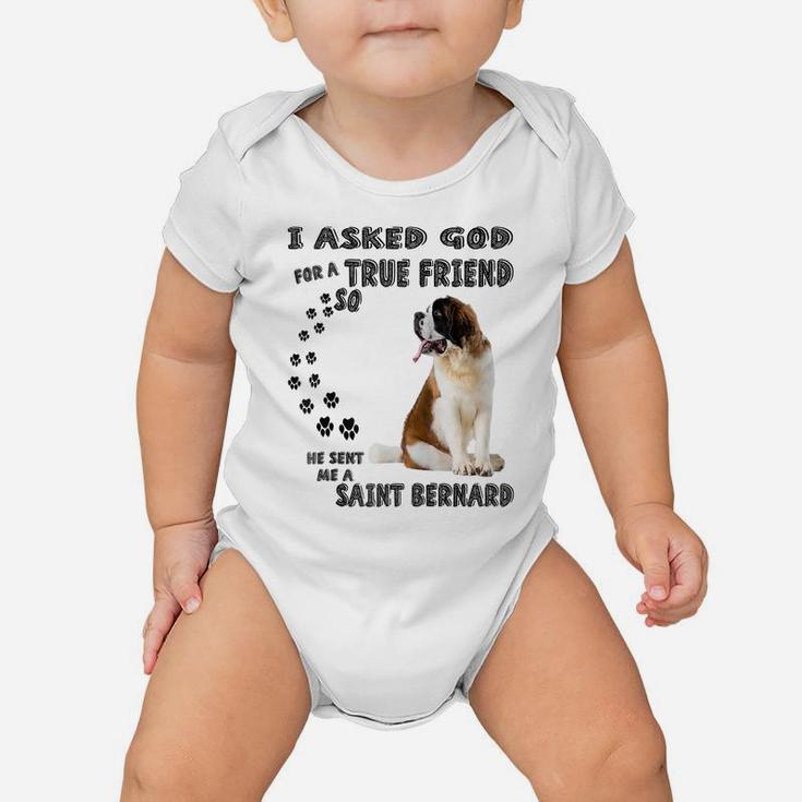 Saint Bernard Mom Dad Quote Costume, Cute Alpine Spaniel Dog Raglan Baseball Tee Baby Onesie