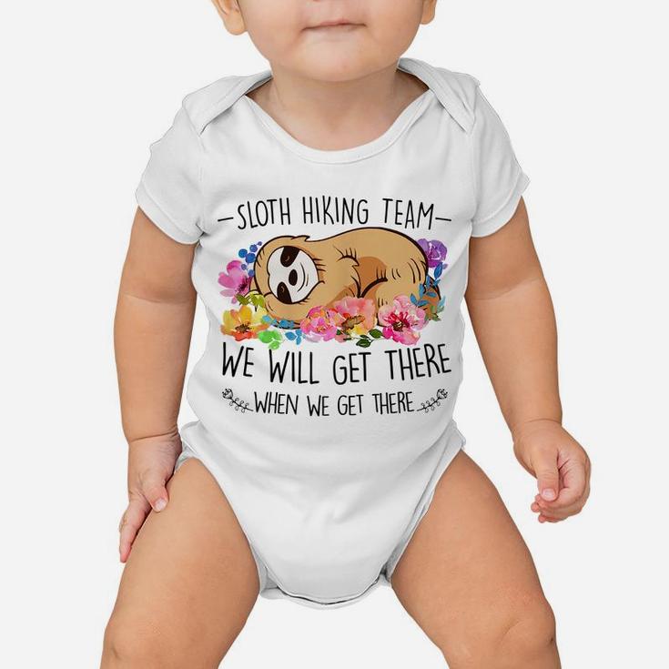Sloth Hiking Team Tshirt Gift Mothers Day Funny Flower Women Baby Onesie