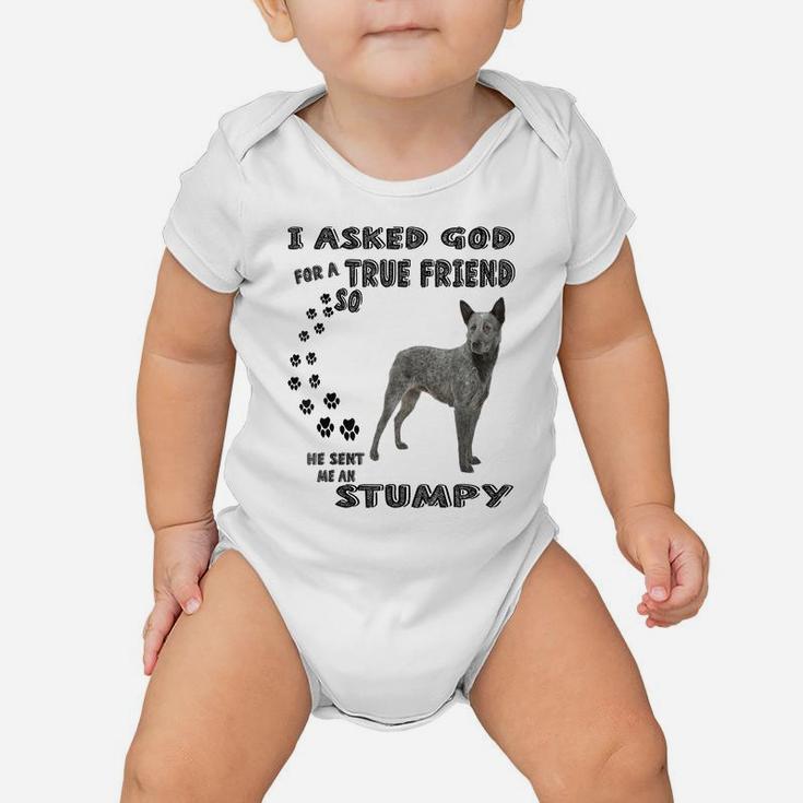 Stumpy Quote Mom Dad Art, Australian Stumpy Tail Cattle Dog Baby Onesie