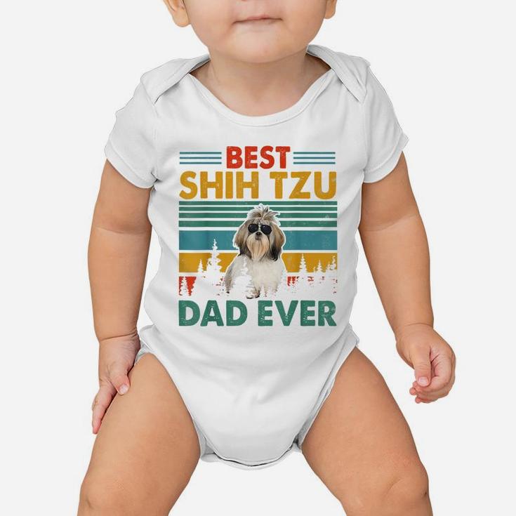 Vintag Retro Best Shih Tzu Dad Happy Father's Day Dog Lover Baby Onesie