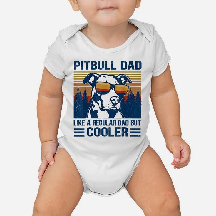Vintage Pitbull Dad Like A Regular Dad But Cooler Funny Gift Baby Onesie