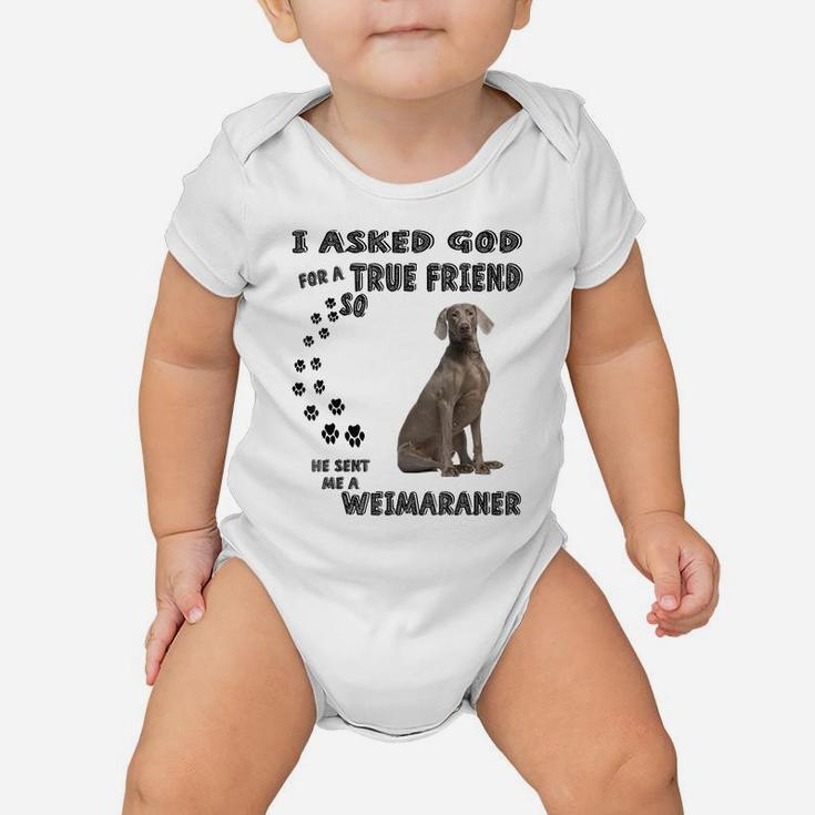 Weimaraner Quote Mom Weim Dad Costume, Cute Grey Hunting Dog Baby Onesie