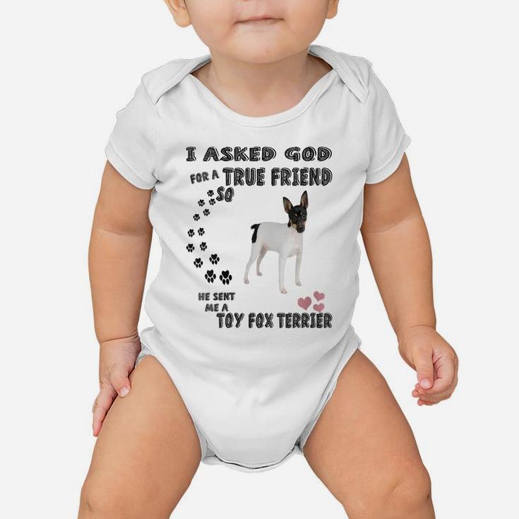 Womens American Toy Fox Terrier Quote Mom Dad Art, Cute Amertoy Dog Baby Onesie