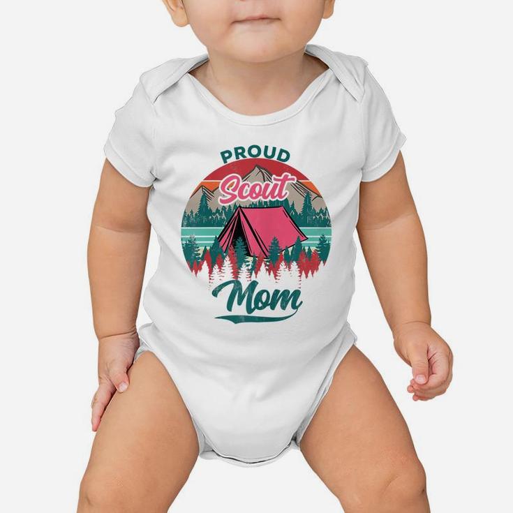 Womens Camping Mother- Proud Scout Mom Baby Onesie
