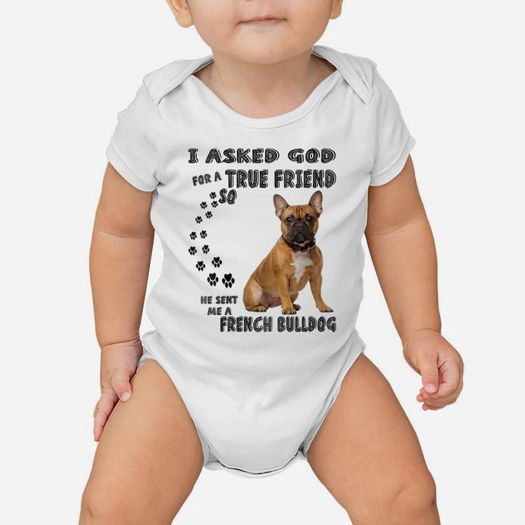 Womens French Bulldog Quote Mom Dad Print, Cute Frenchie Dog Lover Baby Onesie