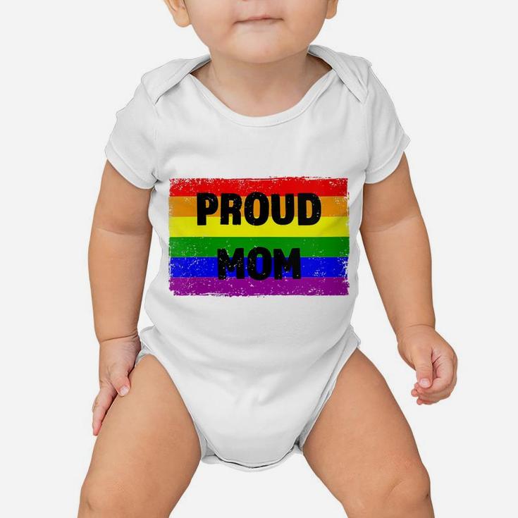 Womens Lgbtq Gay Pride Rainbow Support Ally Proud Mom Family Baby Onesie