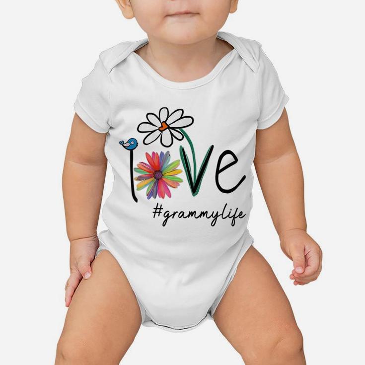 Womens Love Grammylife Life Daisy Flower Cute Funny Mother's Day Baby Onesie