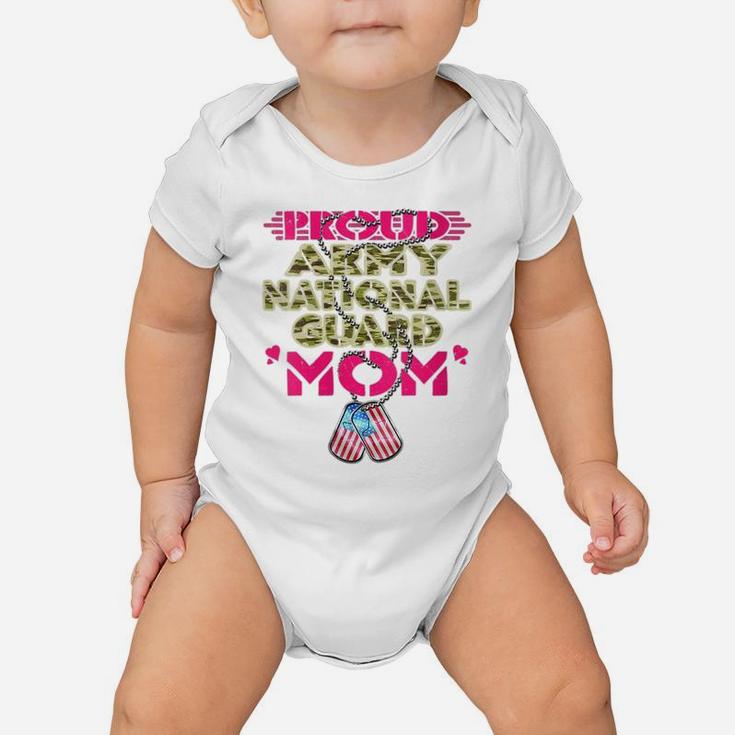 Womens Proud Army National Guard Mom Dog Tags Military Mother Gifts Baby Onesie