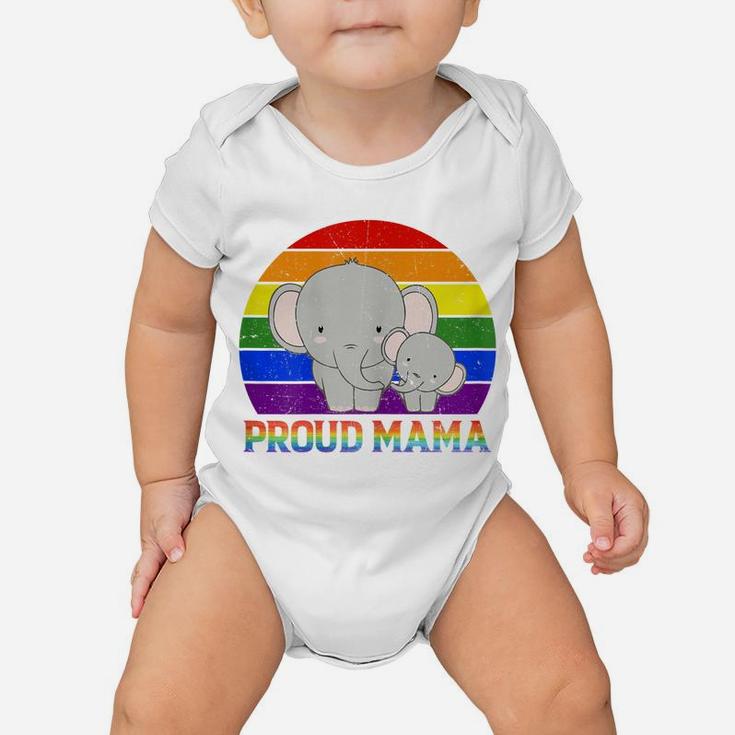 Womens Proud Mama Elephant Proud Mom Lgbt Gay Pride Tshirt Gifts Baby Onesie