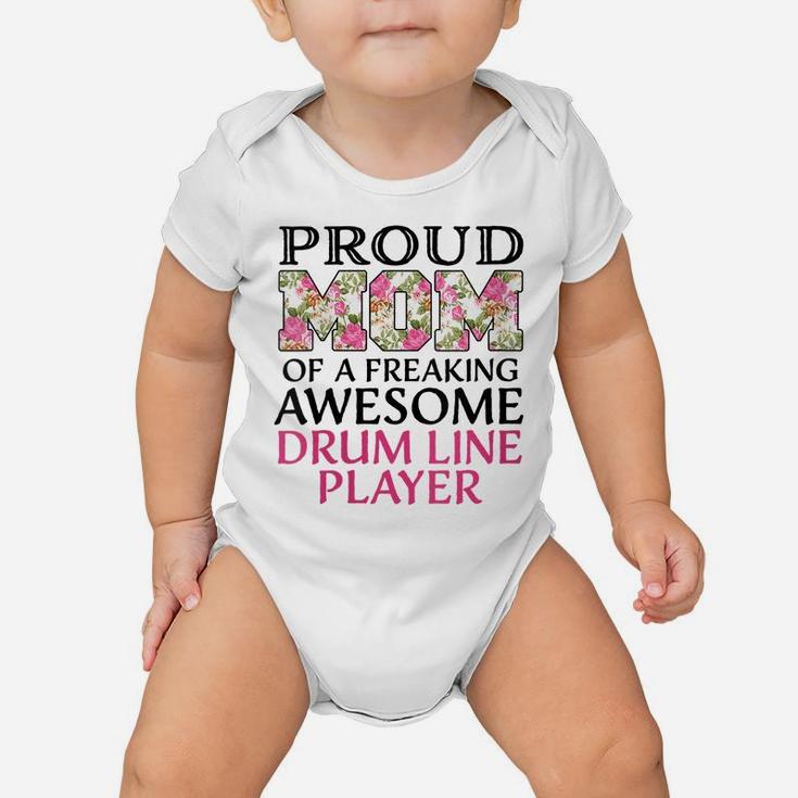 Womens Proud Mom Awesome Drum Line Player Baby Onesie