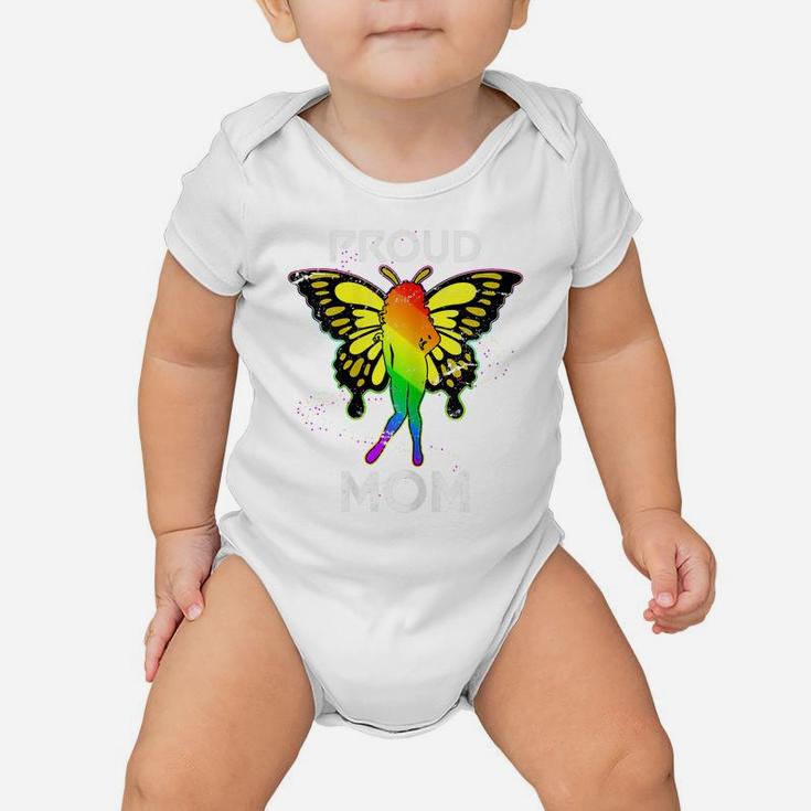 Womens Rainbow Butterfly Proud Lesbian Mom Mothers Day Gift Lgbt Baby Onesie